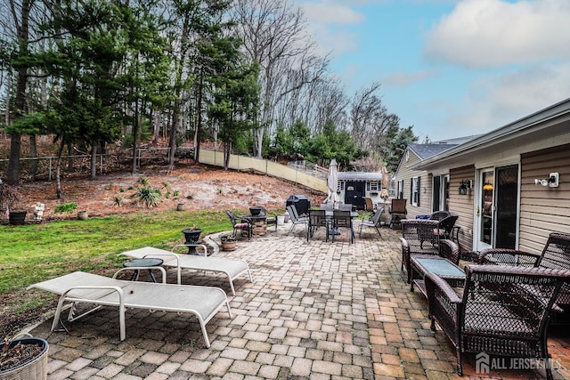 17 Morningside Dr, Old Bridge, NJ 08857 - view of patio with outdoor dining area and a fenced backyard