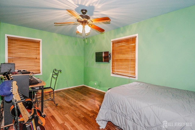 17 Morningside Dr, Old Bridge, NJ 08857 - bedroom featuring baseboards, a ceiling fan, and wood finished floors