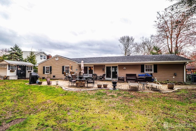 17 Morningside Dr, Old Bridge, NJ 08857 - rear view of property with a yard, a patio, and an outbuilding