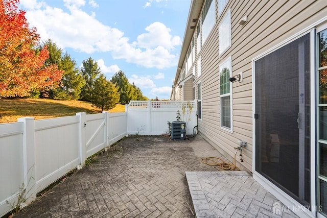 view of patio with central air condition unit