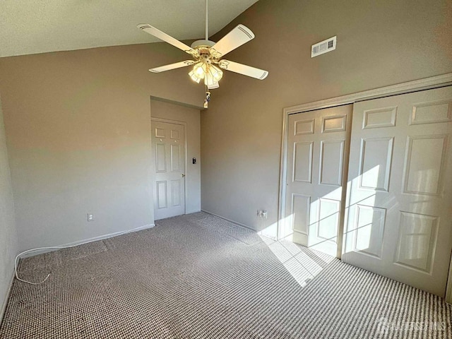 38 Rutland Ln Unit I, Monroe, NJ 08831 - unfurnished bedroom with carpet flooring, a closet, ceiling fan, high vaulted ceiling, and baseboards