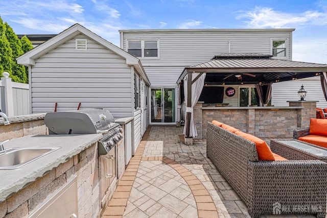 59 Mckinley Ave, Colonia, NJ 07067 - view of patio featuring a gazebo and a sink
