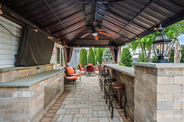 59 Mckinley Ave, Colonia, NJ 07067 - view of patio featuring a gazebo and a ceiling fan