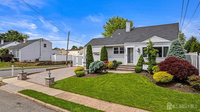 59 Mckinley Ave, Colonia, NJ 07067 - cape cod-style house featuring a chimney, a shingled roof, and driveway