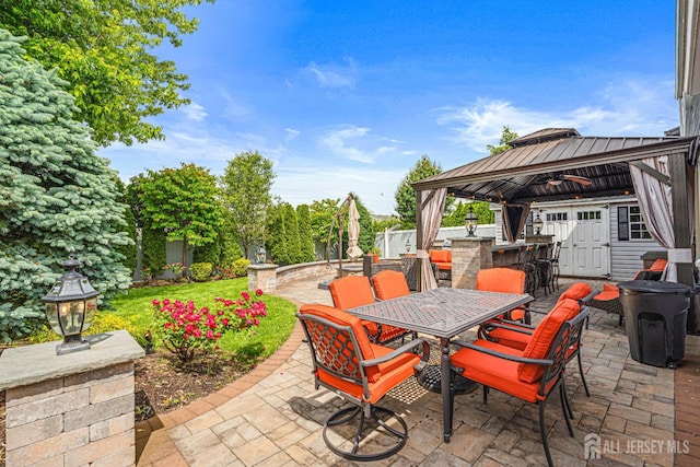 59 Mckinley Ave, Colonia, NJ 07067 - view of patio / terrace featuring a gazebo and outdoor dining area