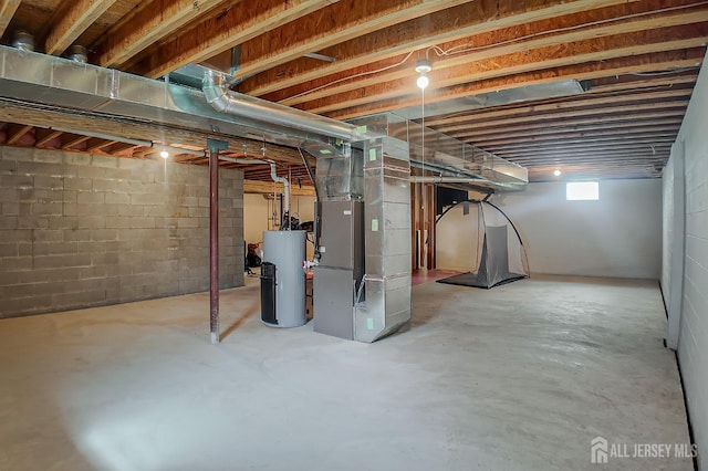 47 Bay Hill Blvd, Monroe, NJ 08831 - basement with gas water heater and heating unit