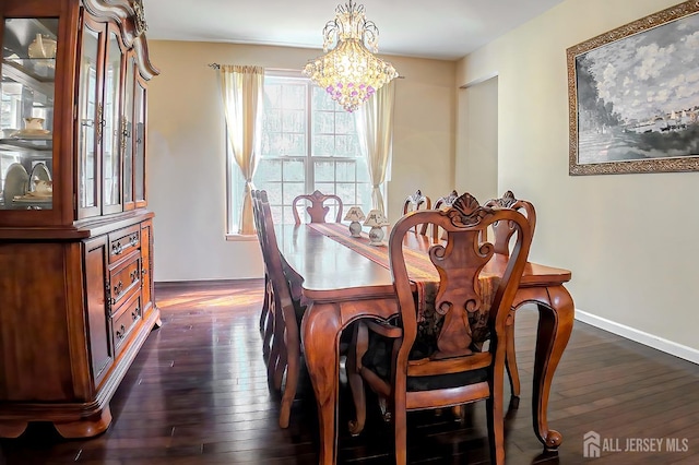 47 Bay Hill Blvd, Monroe, NJ 08831 - dining space featuring a chandelier and dark wood-style flooring