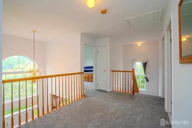 7 Sequoia Dr, South Brunswick, NJ 08810 - hall with carpet flooring and a chandelier