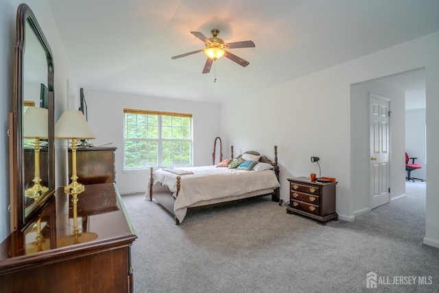 7 Sequoia Dr, South Brunswick, NJ 08810 - bedroom with carpet, baseboards, a ceiling fan, and lofted ceiling