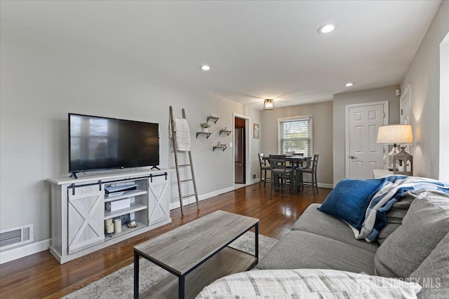 1329 New Brunswick Ave, Middlesex, NJ 07080 - living area with baseboards, wood finished floors, and recessed lighting