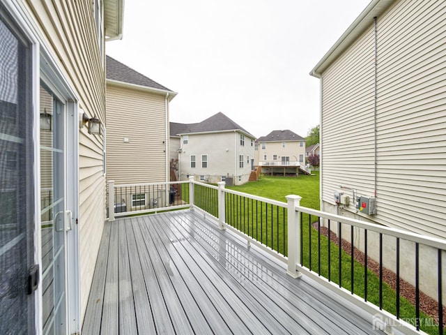 221 Morning Glory Dr, Monroe, NJ 08831 - wooden deck with a residential view and a yard