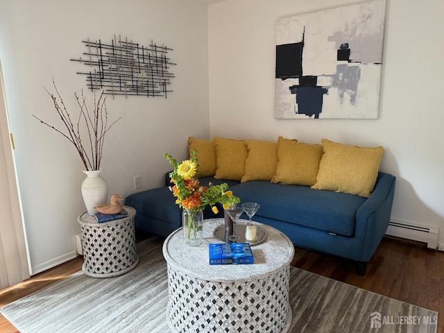 402 N Cranbury Rd Unit 8, East Brunswick, NJ 08816 - living area featuring baseboard heating and wood finished floors