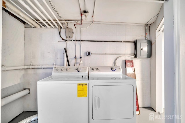 402 N Cranbury Rd Unit 8, East Brunswick, NJ 08816 - laundry room featuring washer and clothes dryer and electric panel