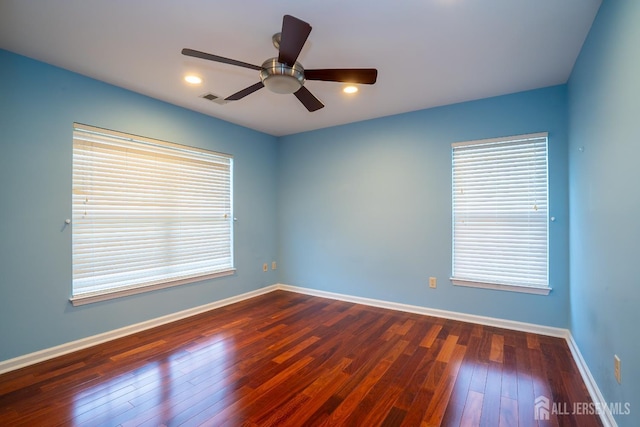 4 Bernadette Cir S, Brunswick, NJ 08852 - empty room with dark wood-style floors, ceiling fan, and baseboards