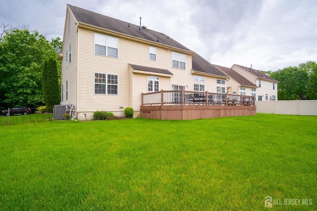 4 Bernadette Cir S, Brunswick, NJ 08852 - rear view of house featuring a wooden deck and cooling unit