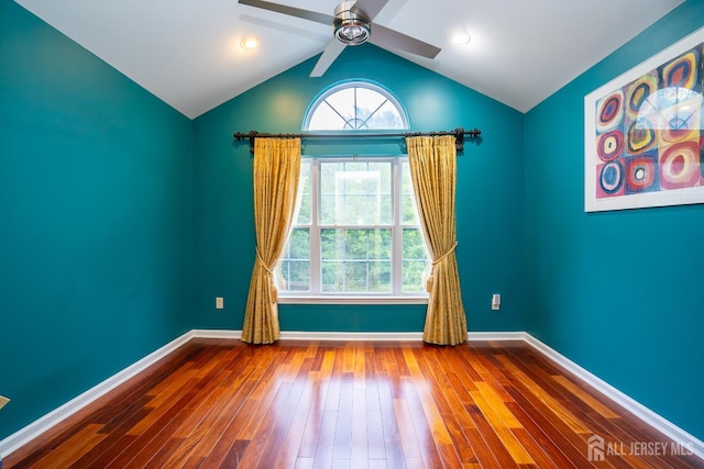 4 Bernadette Cir S, Brunswick, NJ 08852 - spare room with ceiling fan, wood finished floors, lofted ceiling, and baseboards