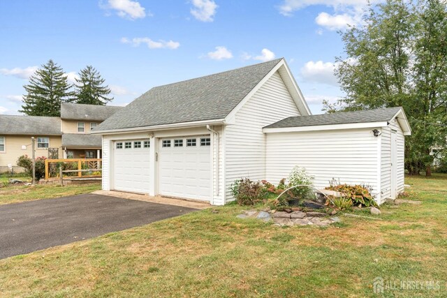 view of property exterior with a yard