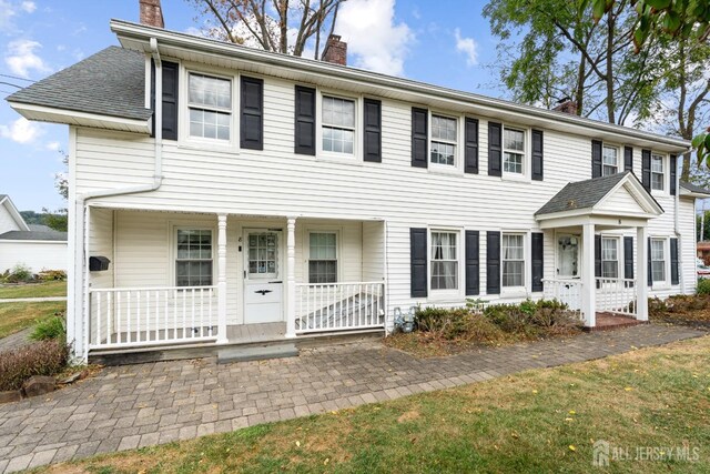 colonial house with covered porch