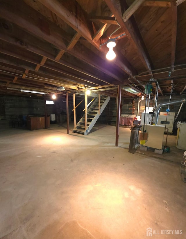 144 Buckelew Ave, Jamesburg, NJ 08831 - unfinished below grade area featuring stairs