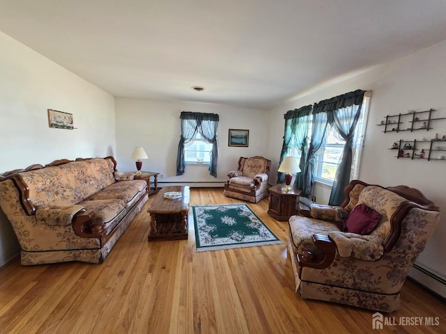 144 Buckelew Ave, Jamesburg, NJ 08831 - living area featuring baseboard heating and wood finished floors