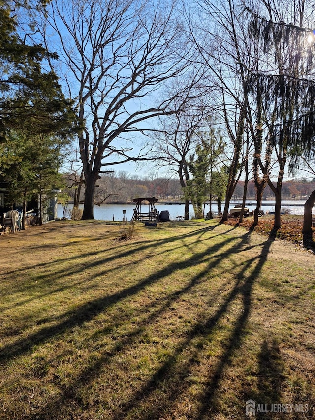 144 Buckelew Ave, Jamesburg, NJ 08831 - view of grassy yard featuring a water view