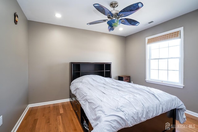 45 Green Ash St, Monroe, NJ 08831 - bedroom with light wood-style flooring, baseboards, ceiling fan, and recessed lighting