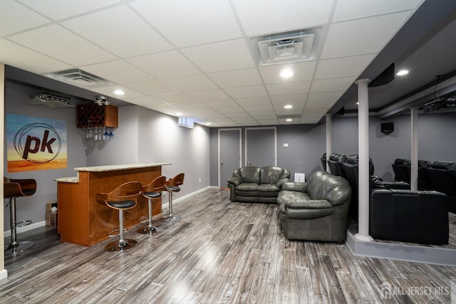 45 Green Ash St, Monroe, NJ 08831 - indoor dry bar featuring wood finished floors, baseboards, and a drop ceiling