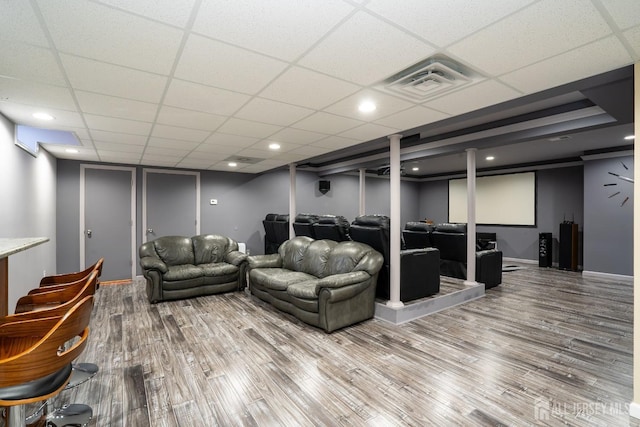 45 Green Ash St, Monroe, NJ 08831 - living room with wood finished floors, a drop ceiling, and baseboards