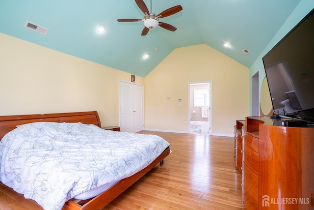 45 Green Ash St, Monroe, NJ 08831 - bedroom featuring light wood finished floors, lofted ceiling, baseboards, recessed lighting, and ceiling fan
