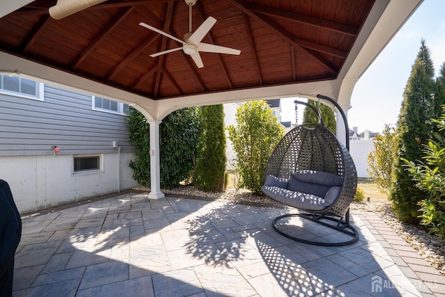 45 Green Ash St, Monroe, NJ 08831 - view of patio featuring ceiling fan and a gazebo