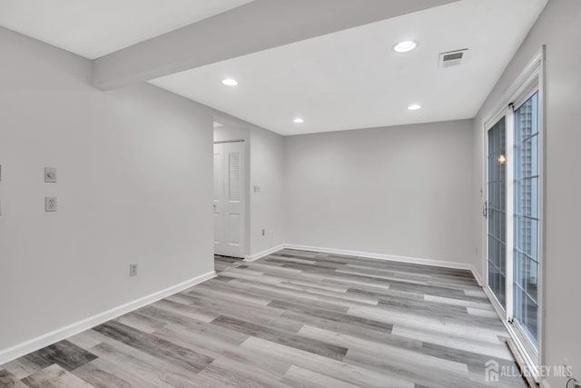 73 Doe Ct, South Brunswick, NJ 08852 - unfurnished room featuring light wood-type flooring, recessed lighting, plenty of natural light, and baseboards