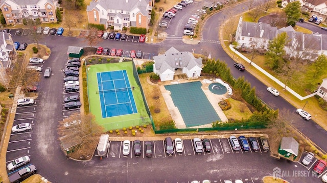 aerial view with a residential view