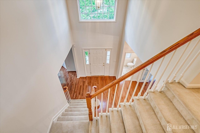 15 Fabiszewski Way, Parlin, NJ 08859 - stairway featuring baseboards and a towering ceiling