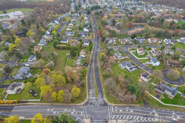 aerial view with a residential view