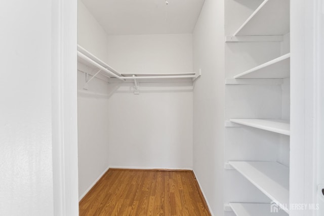 spacious closet with wood finished floors