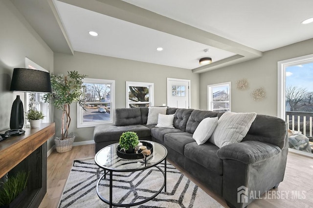15 Clausen Ln, Sayreville, NJ 08872 - living room with healthy amount of natural light, recessed lighting, and wood finished floors
