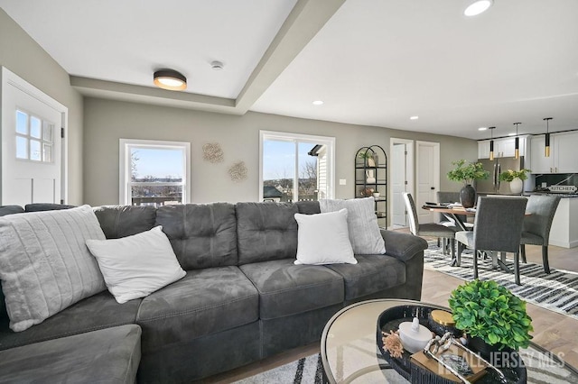 15 Clausen Ln, Sayreville, NJ 08872 - living area with recessed lighting and light wood-type flooring