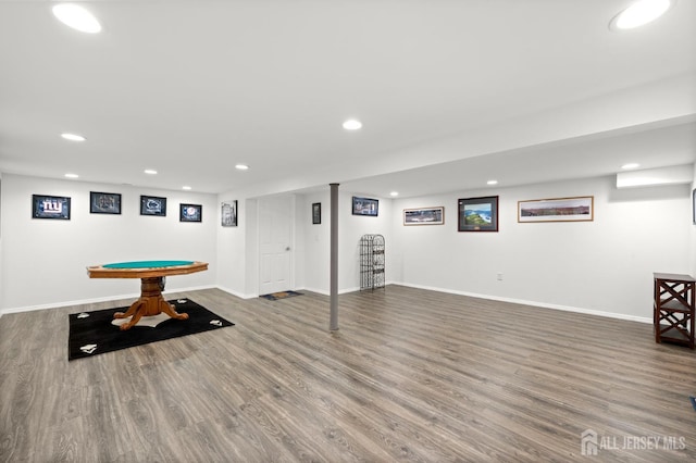 13 Orchard Pkwy, Morganville, NJ 07751 - playroom featuring wood finished floors, recessed lighting, and baseboards