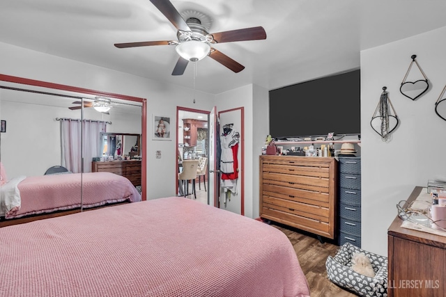 750 Barry Ave, Perth Amboy, NJ 08861 - bedroom featuring wood finished floors, ceiling fan, and a closet