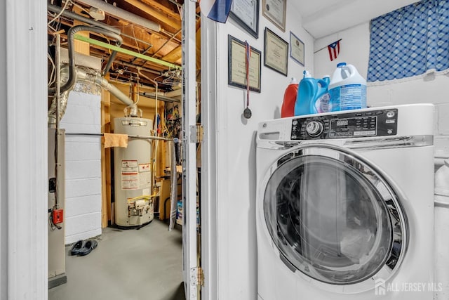 750 Barry Ave, Perth Amboy, NJ 08861 - laundry area with washer / dryer, gas water heater, and laundry area