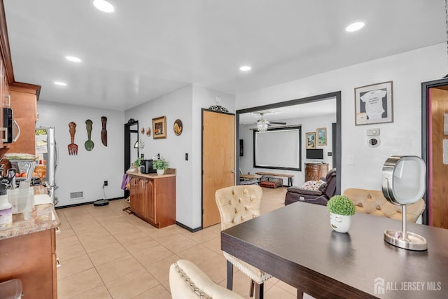 750 Barry Ave, Perth Amboy, NJ 08861 - dining space featuring visible vents, recessed lighting, and light tile patterned floors