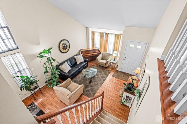 16 Dryden Dr, Burlington Twp, NJ 08016 - living room with stairs, healthy amount of natural light, and wood finished floors