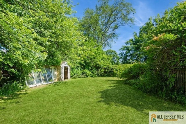 57 Jensen St, East Brunswick, NJ 08816 - view of green lawn with a storage unit