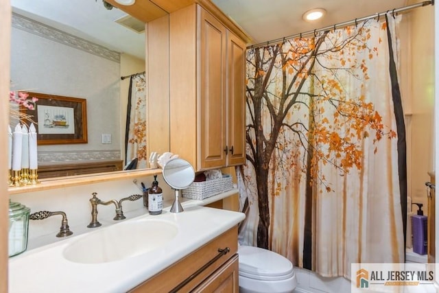 57 Jensen St, East Brunswick, NJ 08816 - bathroom featuring vanity and curtained shower