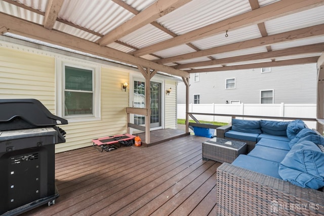 1775 W 5th St, Piscataway, NJ 08854 - wooden deck with area for grilling and an outdoor hangout area