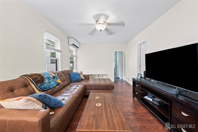 1775 W 5th St, Piscataway, NJ 08854 - living area featuring dark wood finished floors and ceiling fan
