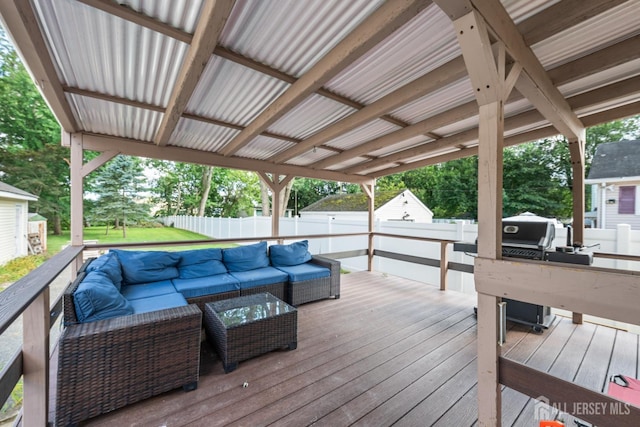 1775 W 5th St, Piscataway, NJ 08854 - deck featuring an outdoor living space and area for grilling