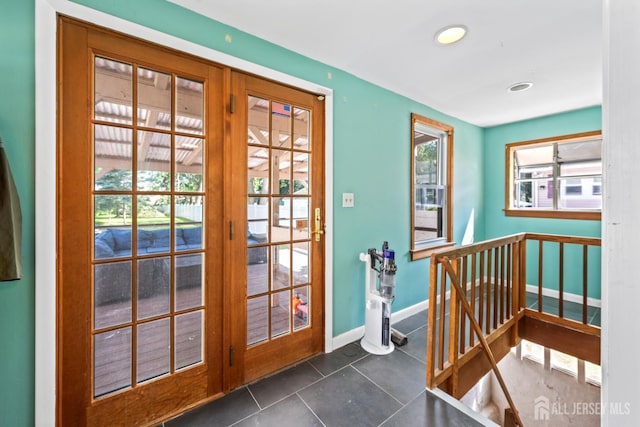 1775 W 5th St, Piscataway, NJ 08854 - doorway to outside featuring dark tile patterned flooring and recessed lighting