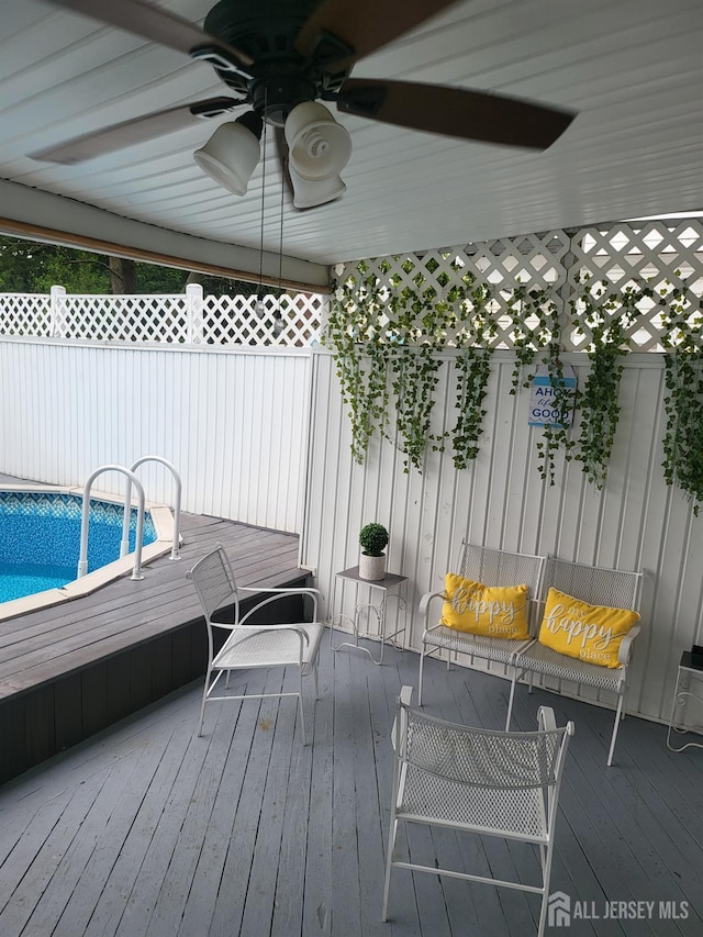 72 High St, Perth Amboy, NJ 08861 - deck featuring a ceiling fan