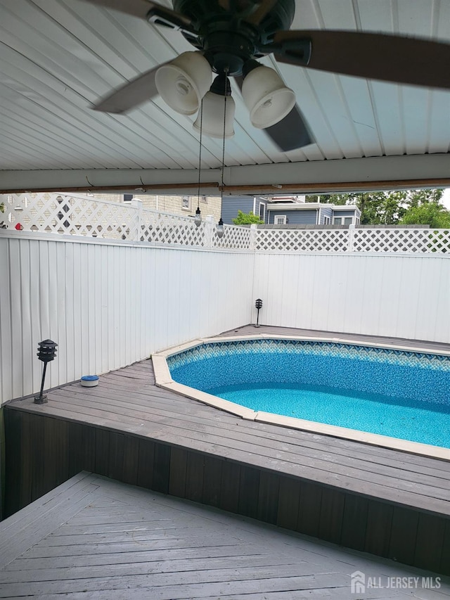 72 High St, Perth Amboy, NJ 08861 - view of pool with a ceiling fan